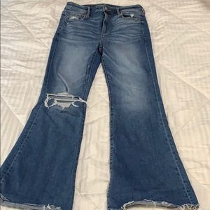 Super high rise flared denim